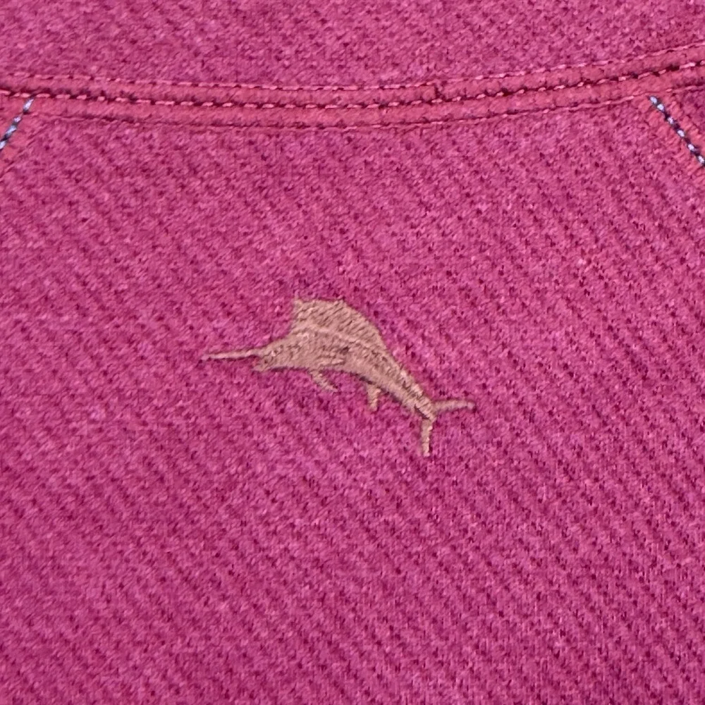 TOMMY BAHAMA Flip Side Twill Half Zip Reversible Pullover‎ Sz M  NEW